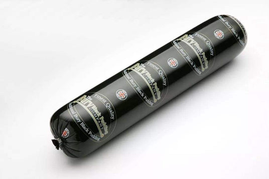 1.36kg Bury Black Pudding Stick, pork, butcher prepared, Bromfields Butchers