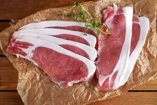 454g Mild Back Bacon, bacon, butcher prepared, Bromfields Butchers