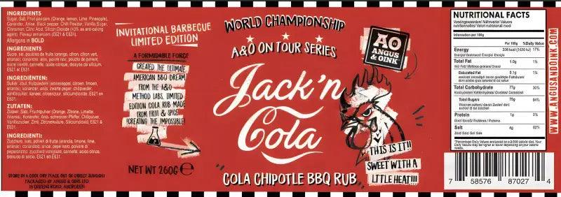 Angus & Oink Jack Daniels World Championship Cola BBQ Rub 200g - Bromfields Online Butchers UK