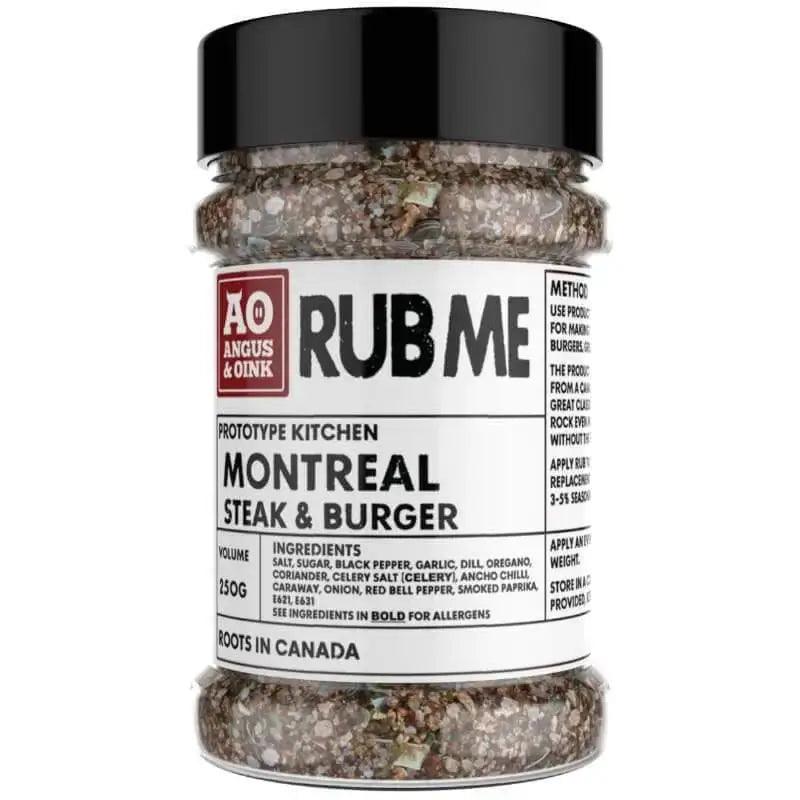 Angus & Oink Montreal Steak & Burger 200g, rubs & sauces, butcher prepared, Bromfields Butchers