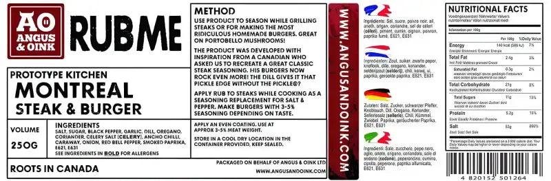 Angus & Oink Montreal Steak & Burger 200g - Bromfields Online Butchers UK