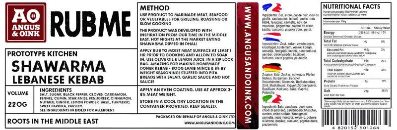 Angus & Oink Shawarma Seasoning 220g - Bromfields Online Butchers UK