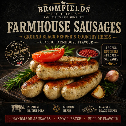 Farm House Pork Sausages 6's - Bromfields Online Butchers UK