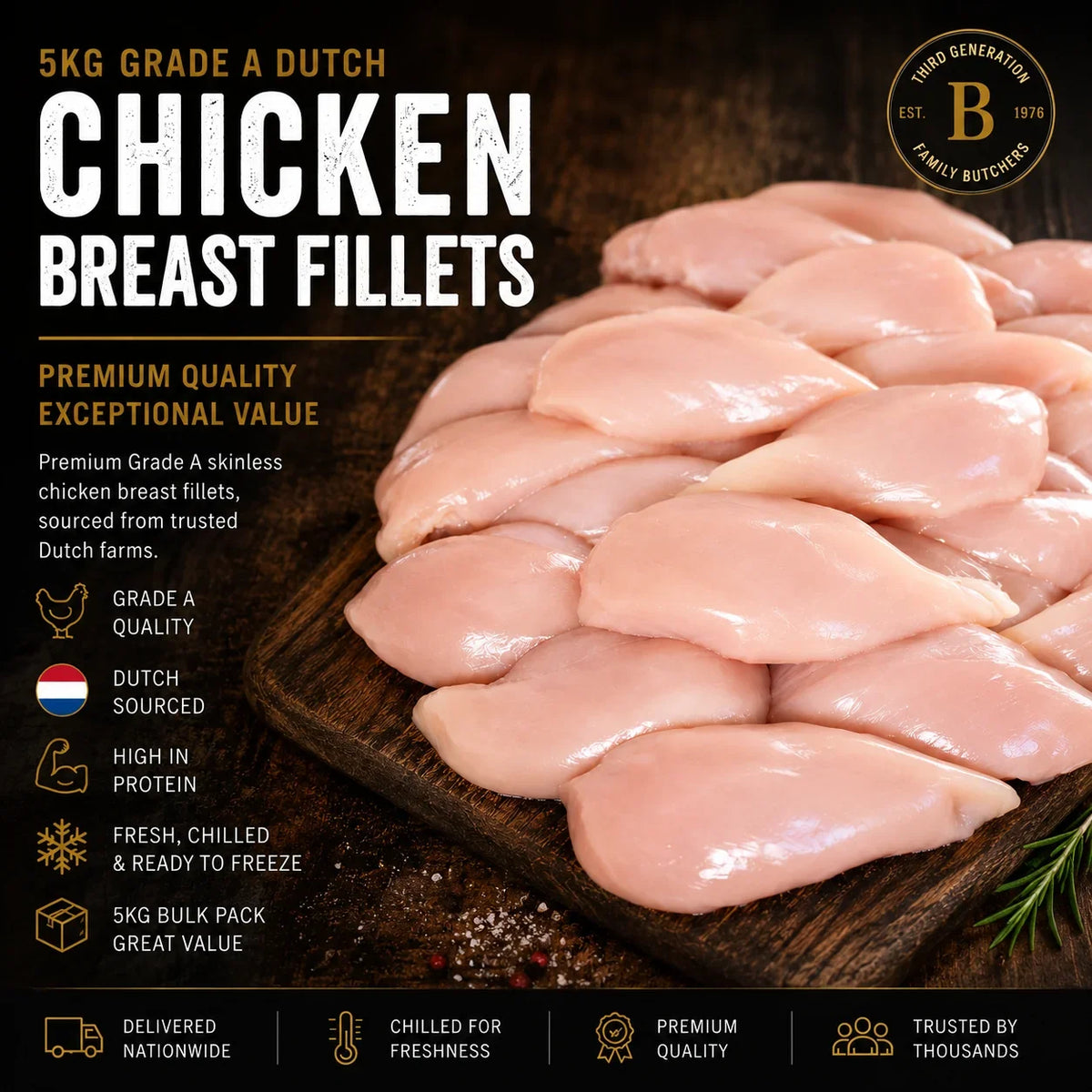 5kg Dutch Chicken Fillets (Skinless & Boneless) - Bromfields Online Butchers UK