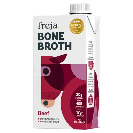 Freja Beef Bone Broth 500g, deli, butcher prepared, Bromfields Butchers