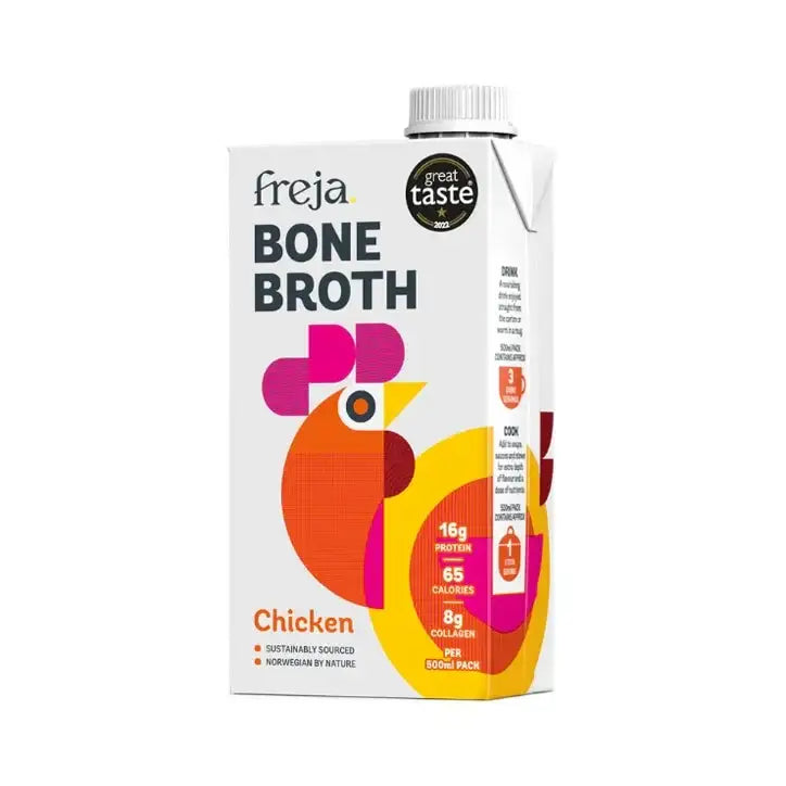 Freja Chicken Bone Broth 500g, deli, butcher prepared, Bromfields Butchers