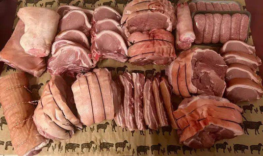 Half Free Range Pig Box, pork, butcher prepared, Bromfields Butchers