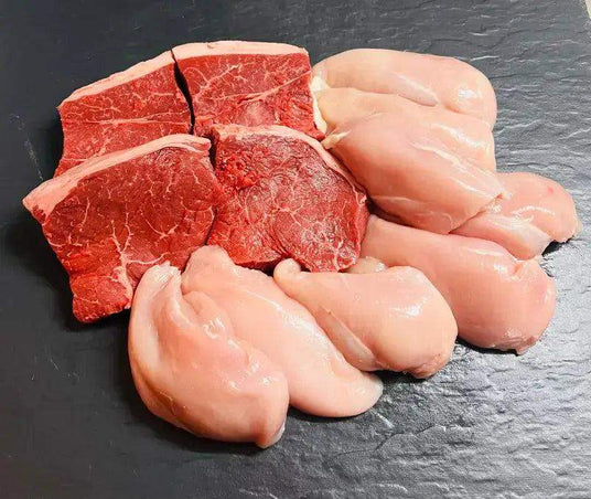 High Protein Rump Steak and Chicken Pack, meat packs, butcher prepared, Bromfields Butchers