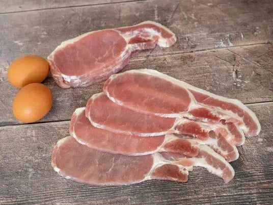 Home Cured Dry Cured Back Bacon 400g, bacon, butcher prepared, Bromfields Butchers