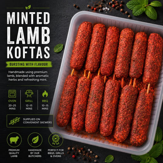 Minted Lamb Kofta Kebab 6's - Bromfields Online Butchers UK