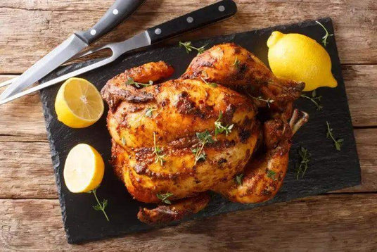 Marinated Large Whole Fresh Chicken, poultry, butcher prepared, Bromfields Butchers