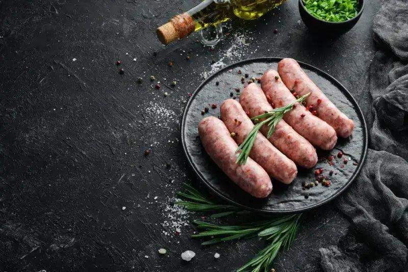 Pork & Leek Sausage 6's, sausages, butcher prepared, Bromfields Butchers