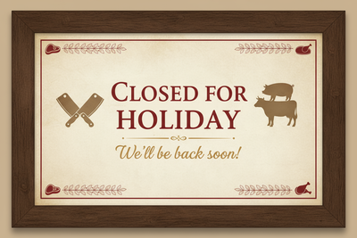 closed for holiday