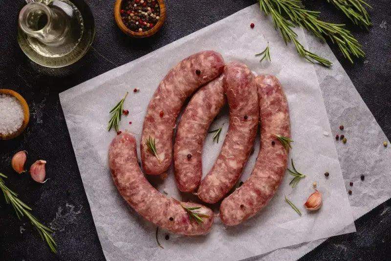 Pork, Stilton & Chive Sausage 6's, sausages, butcher prepared, Bromfields Butchers