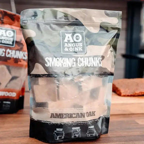 Angus & Oink American Oak Smoking Chunks 1kg, rubs & sauces, butcher prepared, Bromfields Butchers