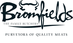Logo for Bromfields, a family butcher business specializing in quality meats