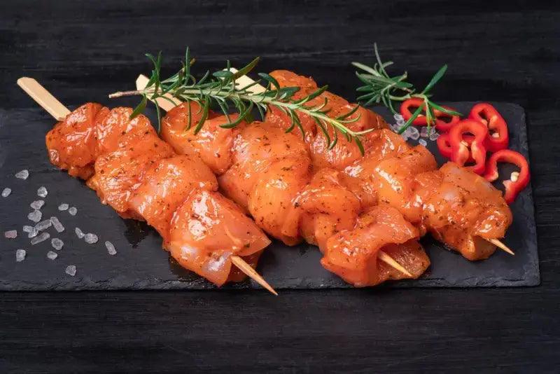 Chicken Kebabs 3's, poultry, butcher prepared, Bromfields Butchers
