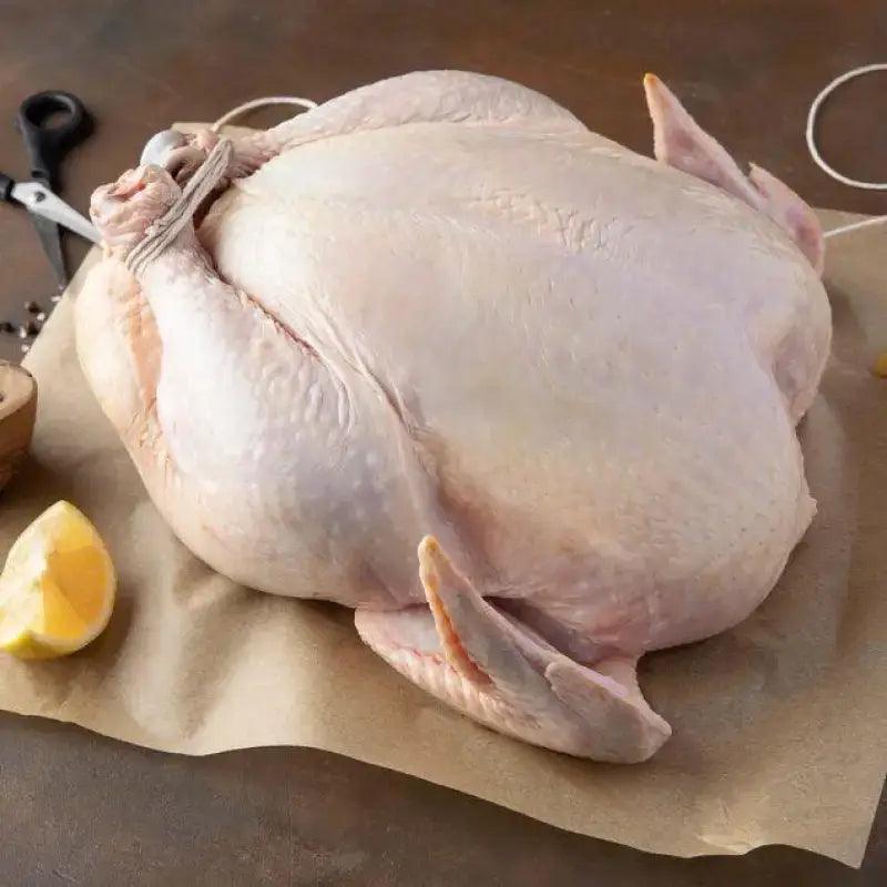 Free Range Capon, poultry, butcher prepared, Bromfields Butchers