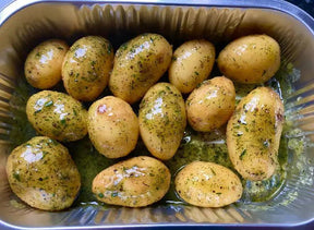 Garlic & Herb New Potatoes 500g, ready meals, butcher prepared, Bromfields Butchers