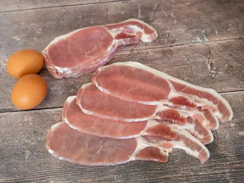 Home Cured Dry Cured Back Bacon 400g, bacon, butcher prepared, Bromfields Butchers