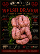 Y Ddraig Goch (The Welsh Dragon) Pork Sausage 6's - Bromfields Online Butchers UK