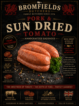 Pork, Sun Dried Tomato & Basil Sausages 6's - Bromfields Online Butchers UK