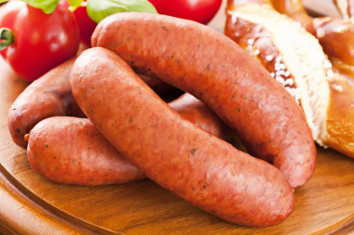Pork, Sun Dried Tomato & Basil Sausages 6's, sausages, butcher prepared, Bromfields Butchers