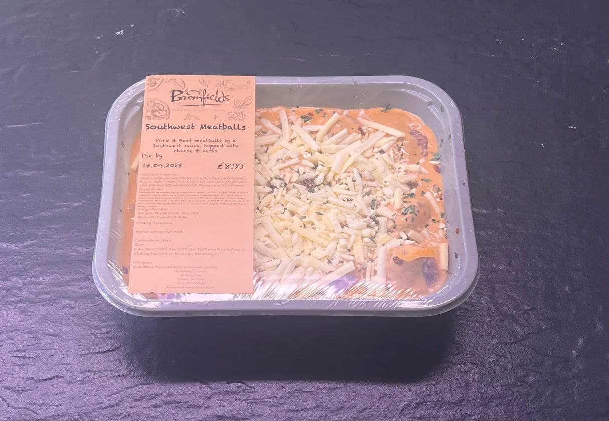 Southwest Meatballs, ready meals, butcher prepared, Bromfields Butchers