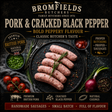 Bromfields Butchers Pork and Cracked Black Pepper Sausages made with premium British pork and natural casings.