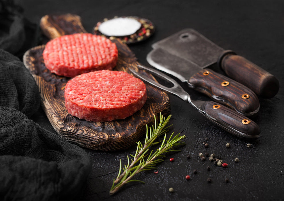 4 x Welsh Rib Eye Steak Burgers - Bromfields Butchers