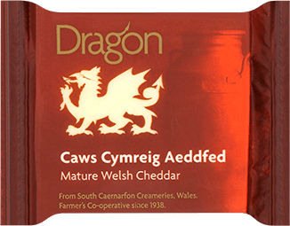 Dragon, Mature Red Welsh Cheddar, 180g Wedge - Bromfields-Butchers 